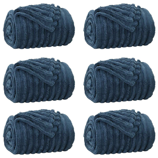 Coperte da Pile 6 pcs Blu navy 240 x 220 cm Panno 42016883