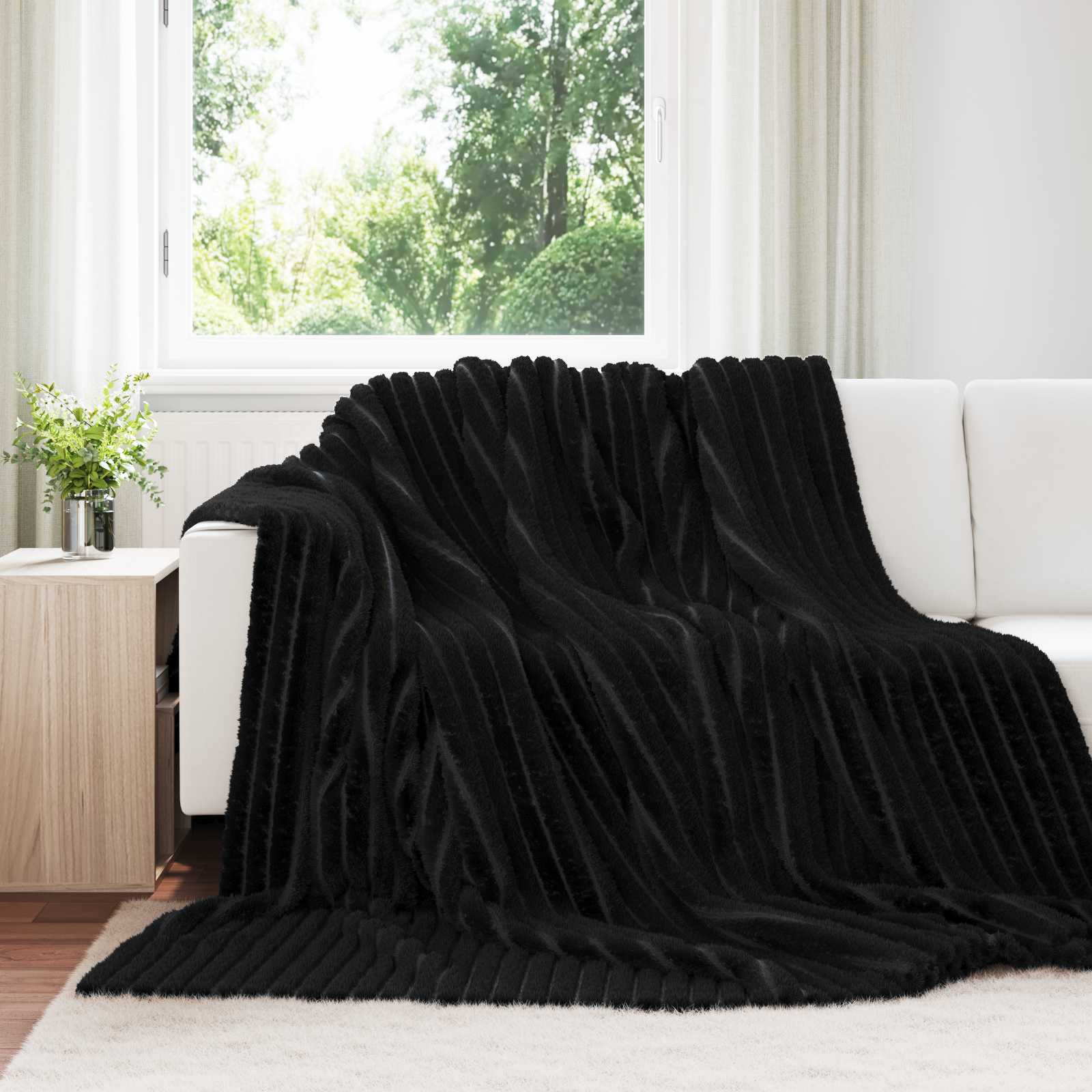 Coperte da Pile 6 pcs Nero 270 x 240 cm Panno 42016888