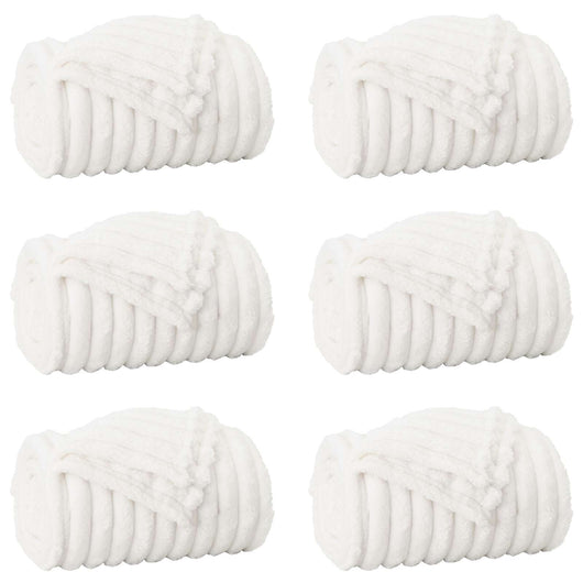 Coperte da Pile 6 pcs Bianco 240 x 220 cm Panno 42016891