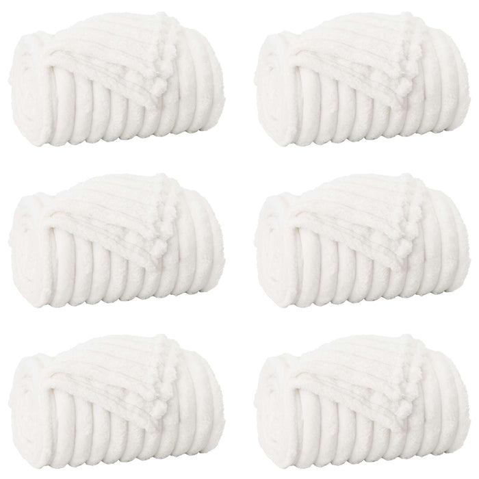 Coperte da Pile 6 pcs Bianco 240 x 220 cm Panno 42016891