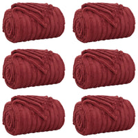 Coperte da Pile 6 pcs Rosso Bordeaux 150 x 130 cm Panno 42016893