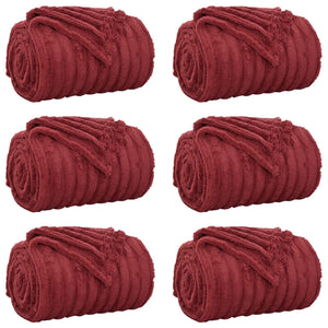 Coperte da Pile 6 pcs Rosso Bordeaux 150 x 130 cm Panno 42016893
