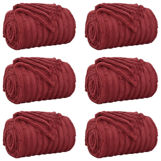 Coperte da Pile 6 pcs Rosso Bordeaux 270 x 240 cm Panno 42016896