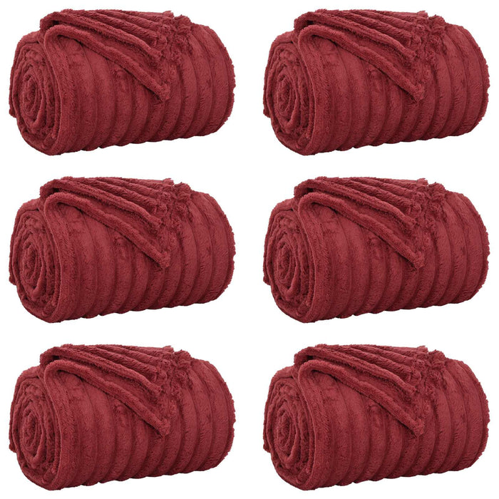 Coperte da Pile 6 pcs Rosso Bordeaux 270 x 240 cm Panno 42016896