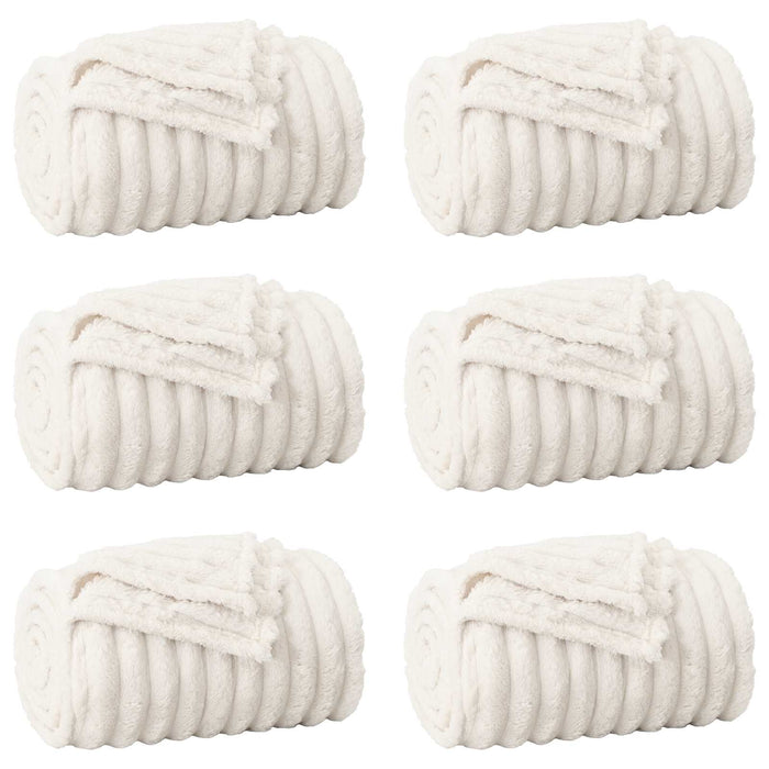 Coperte da Pile 6 pcs Crema 150 x 130 cm Panno 42016897