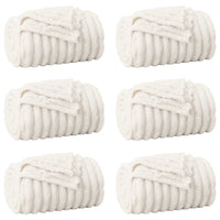 Coperte da Pile 6 pcs Crema 200 x 150 cm Panno 42016898