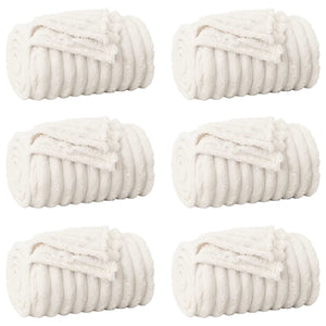 Coperte da Pile 6 pcs Crema 240 x 220 cm Panno 42016899