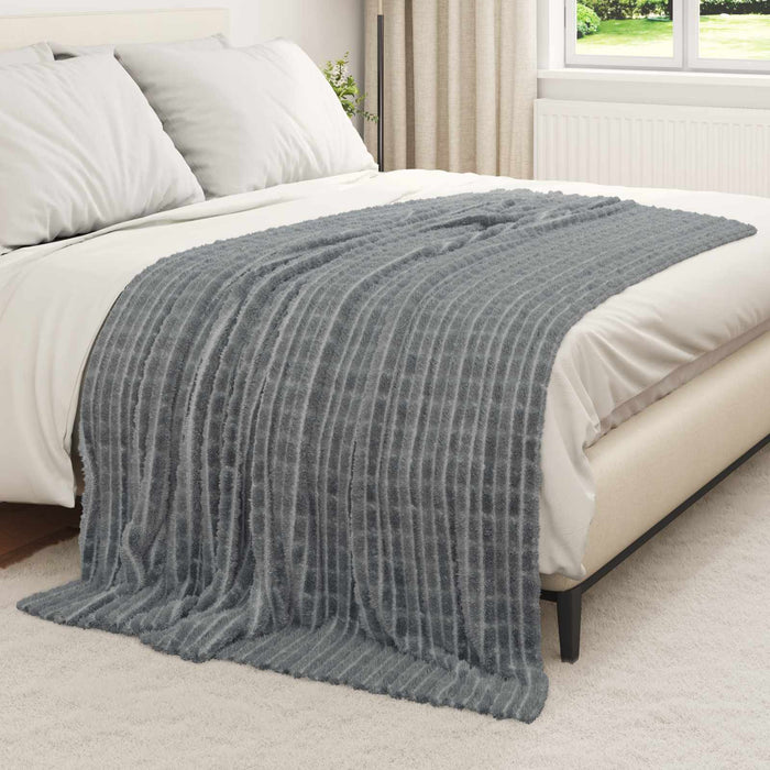 Coperta Grigio scuro 200 x 150 cm Panno 42016918