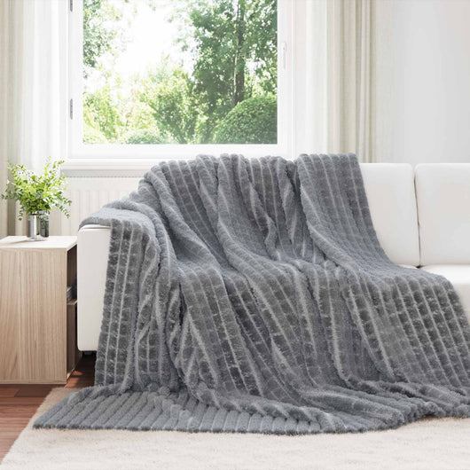 Coperta Grigio scuro 240 x 220 cm Panno 42016919