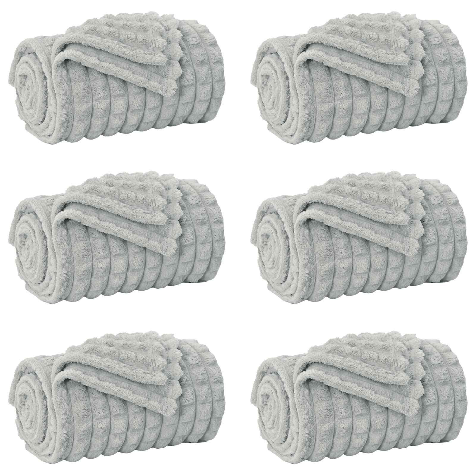 Coperte da Pile 6 pcs Grigio 270 x 240 cm Panno