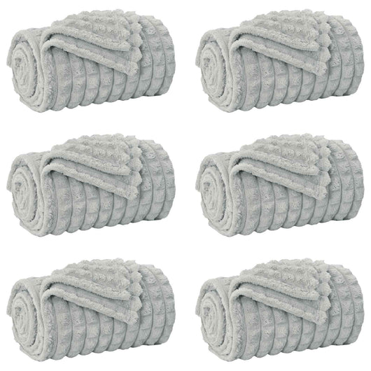 Coperte da Pile 6 pcs Grigio 270 x 240 cm Panno 42016956