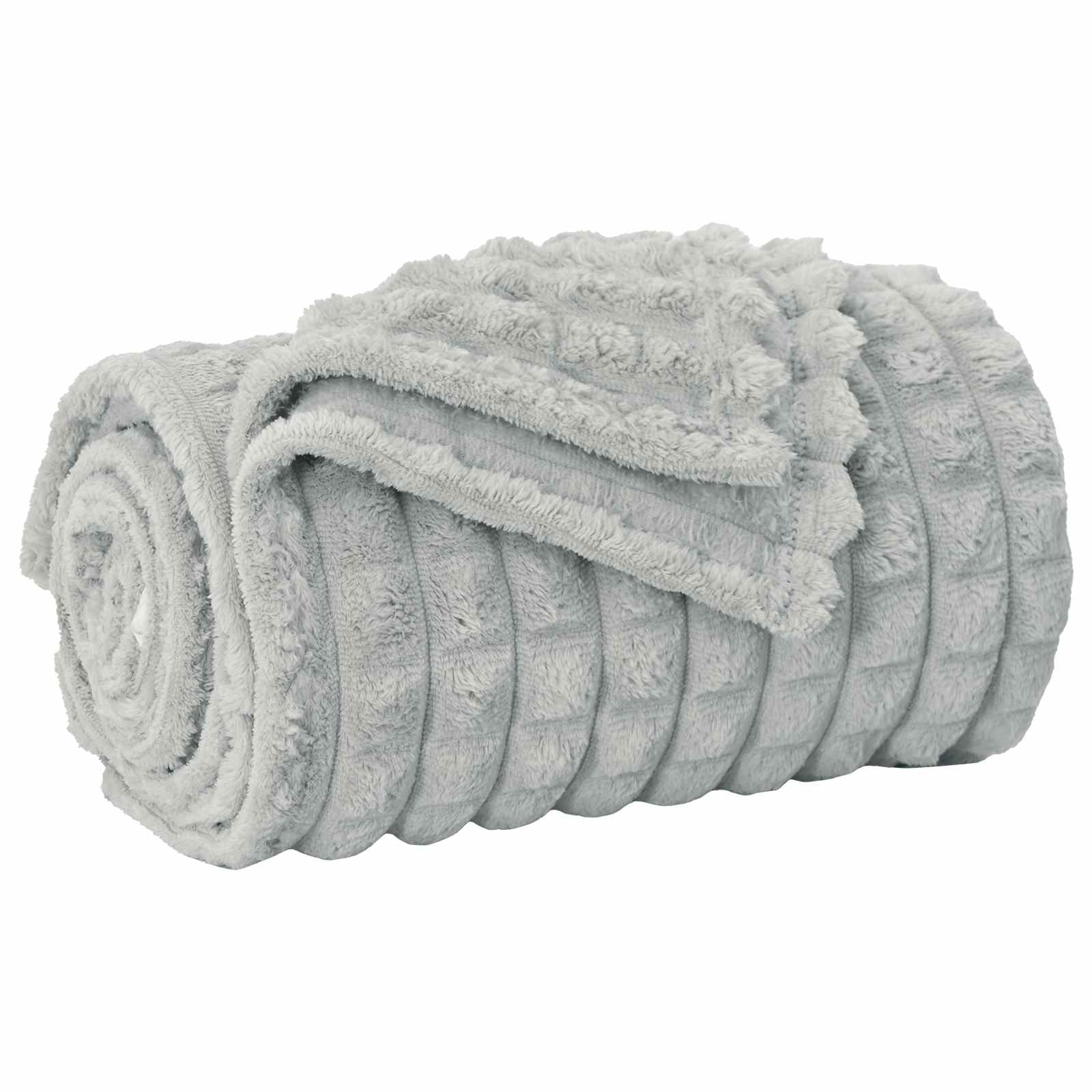 Coperte da Pile 6 pcs Grigio 270 x 240 cm Panno