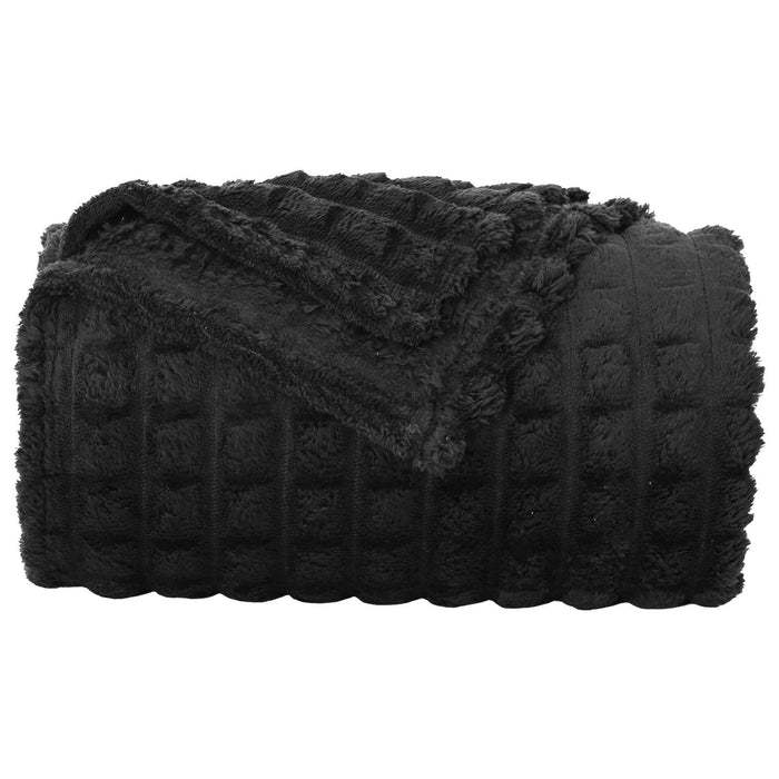 Coperte da Pile 6 pcs Nero 270 x 240 cm Panno