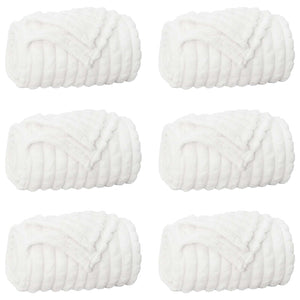 Coperte da Pile 6 pcs Bianco 150 x 130 cm Panno 42016965