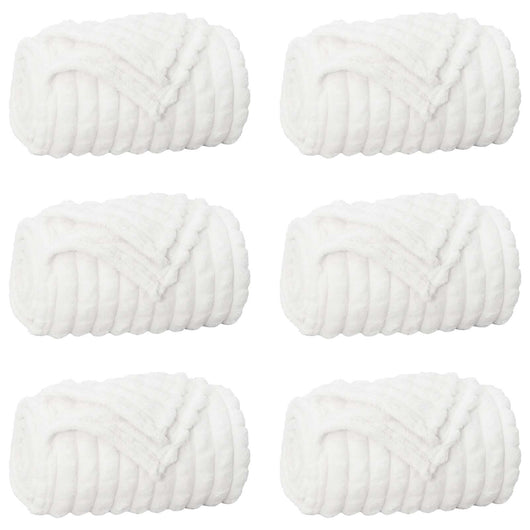 Coperte da Pile 6 pcs Bianco 150 x 130 cm Panno 42016965