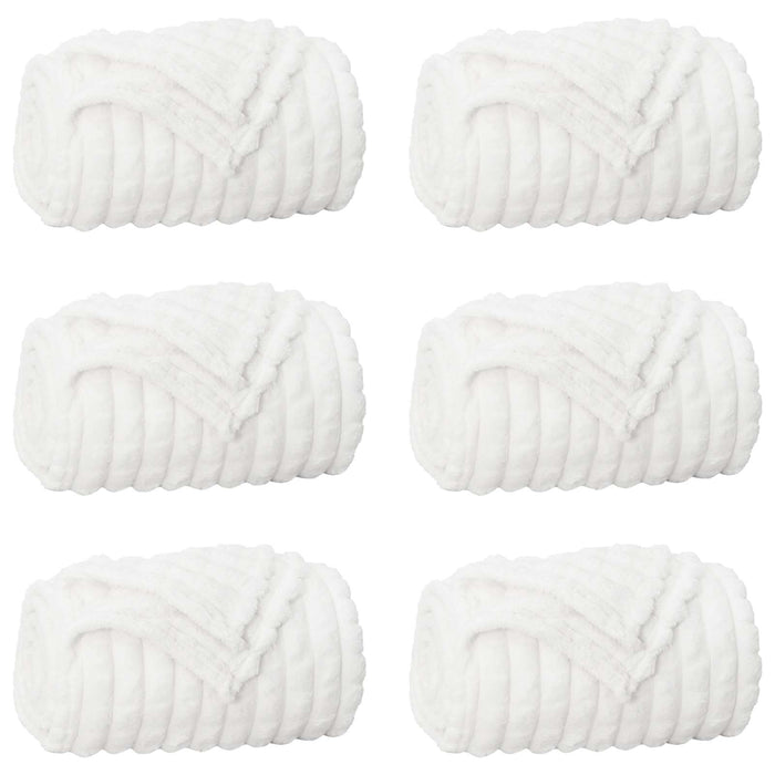 Coperte da Pile 6 pcs Bianco 150 x 130 cm Panno 42016965