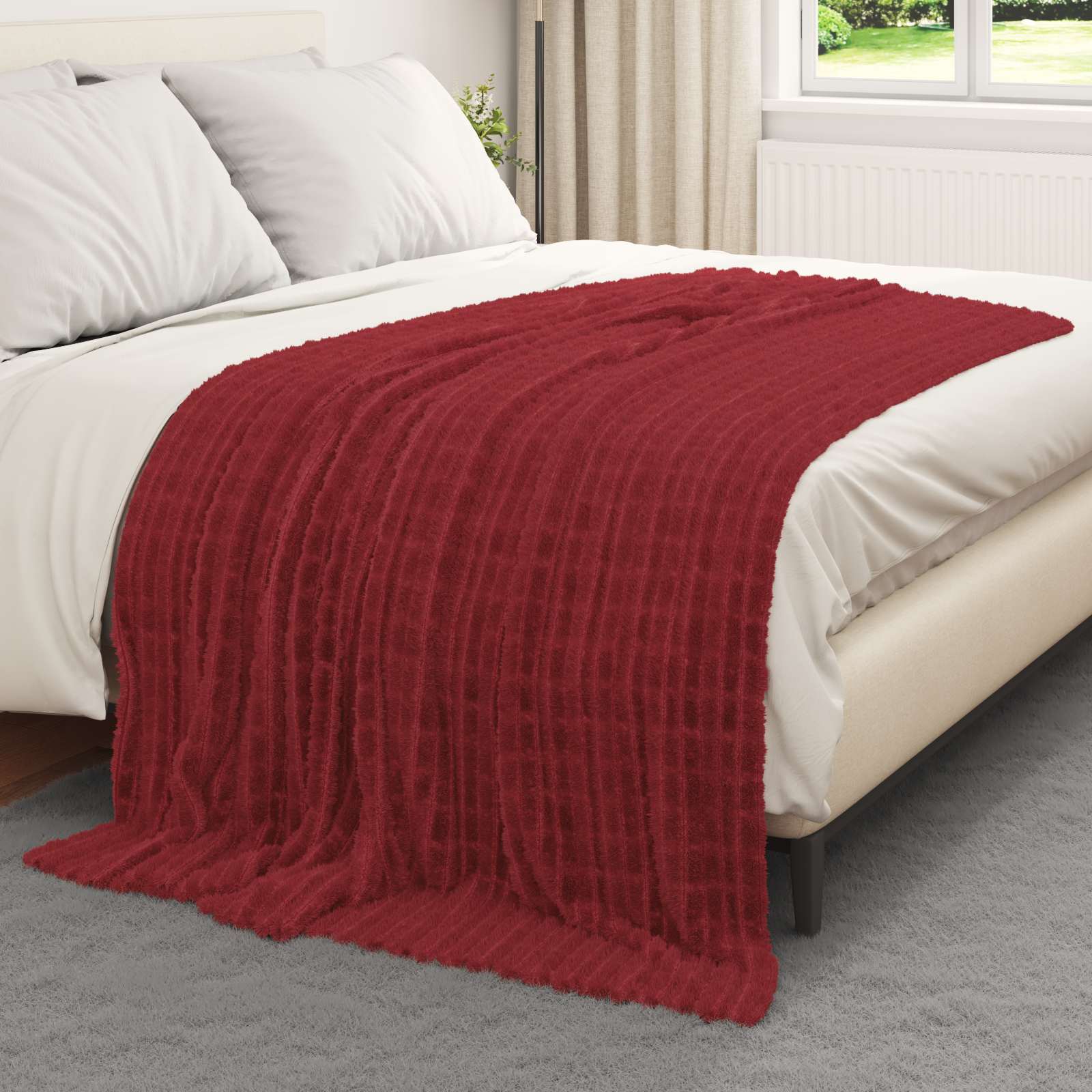 Coperte da Pile 6 pcs Rosso Bordeaux 200 x 150 cm Panno 42016970