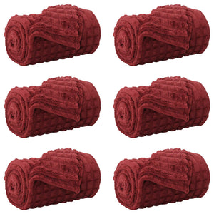 Coperte da Pile 6 pcs Rosso Bordeaux 200 x 150 cm Panno 42016970