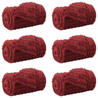 Coperte da Pile 6 pcs Rosso Bordeaux 270 x 240 cm Panno 42016972