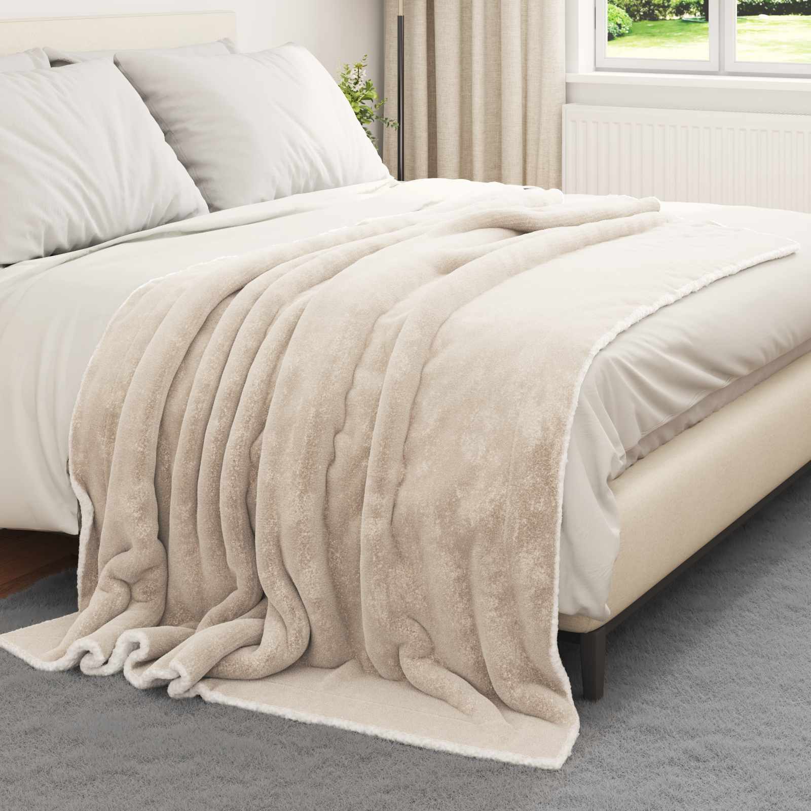 Coperta Beige 150 x 200 cm Panno 42016974