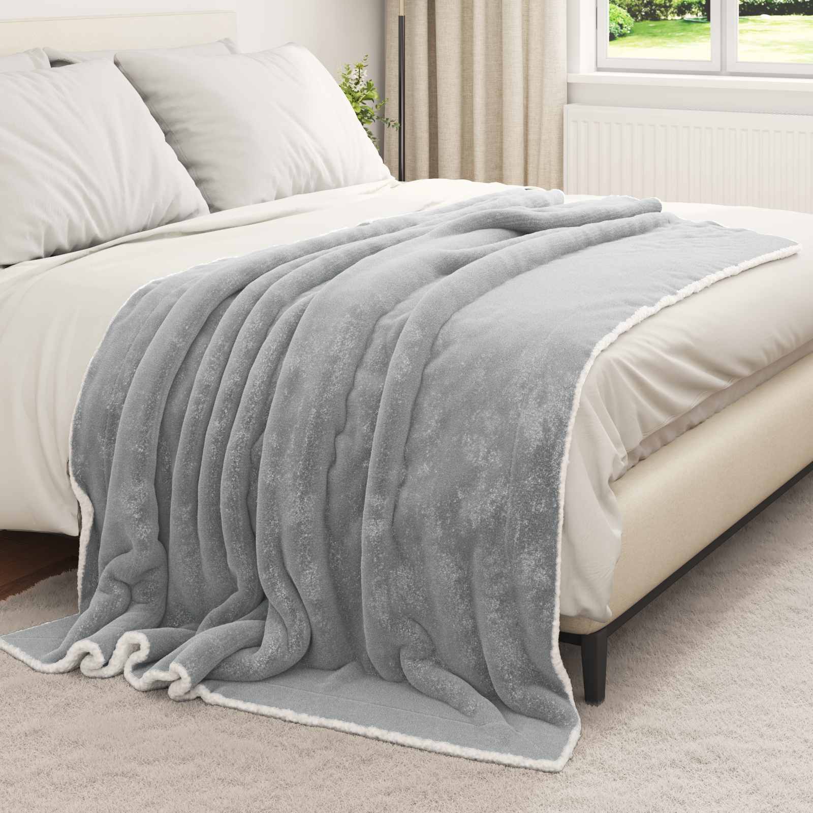 Coperta Grigio 150 x 200 cm Panno 42016986