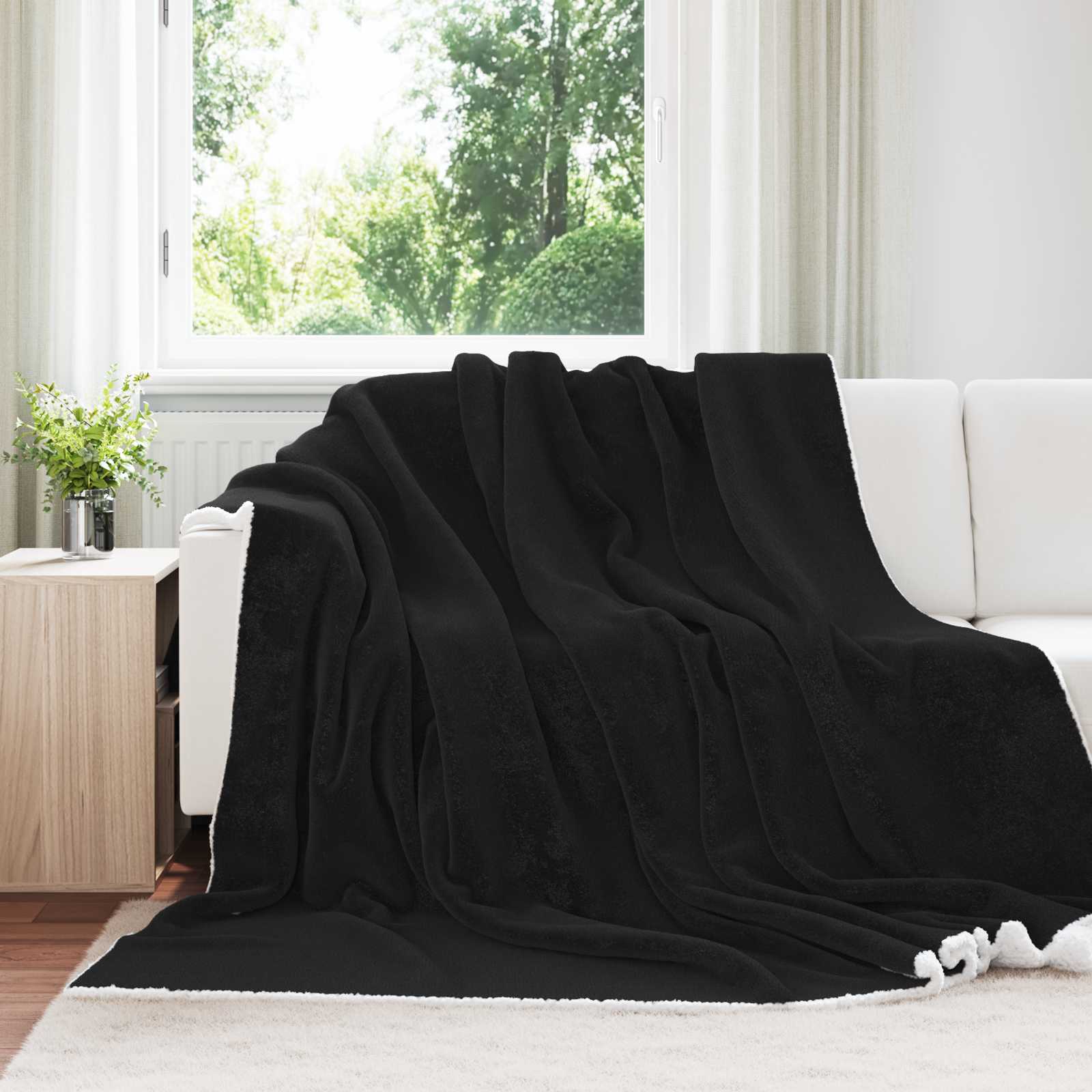 Coperta Nero 240 x 270 cm Panno 42016996