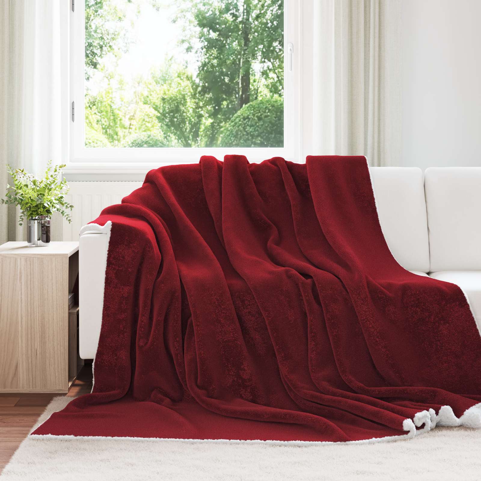 Coperta Rosso Bordeaux 240 x 270 cm Panno 42017004