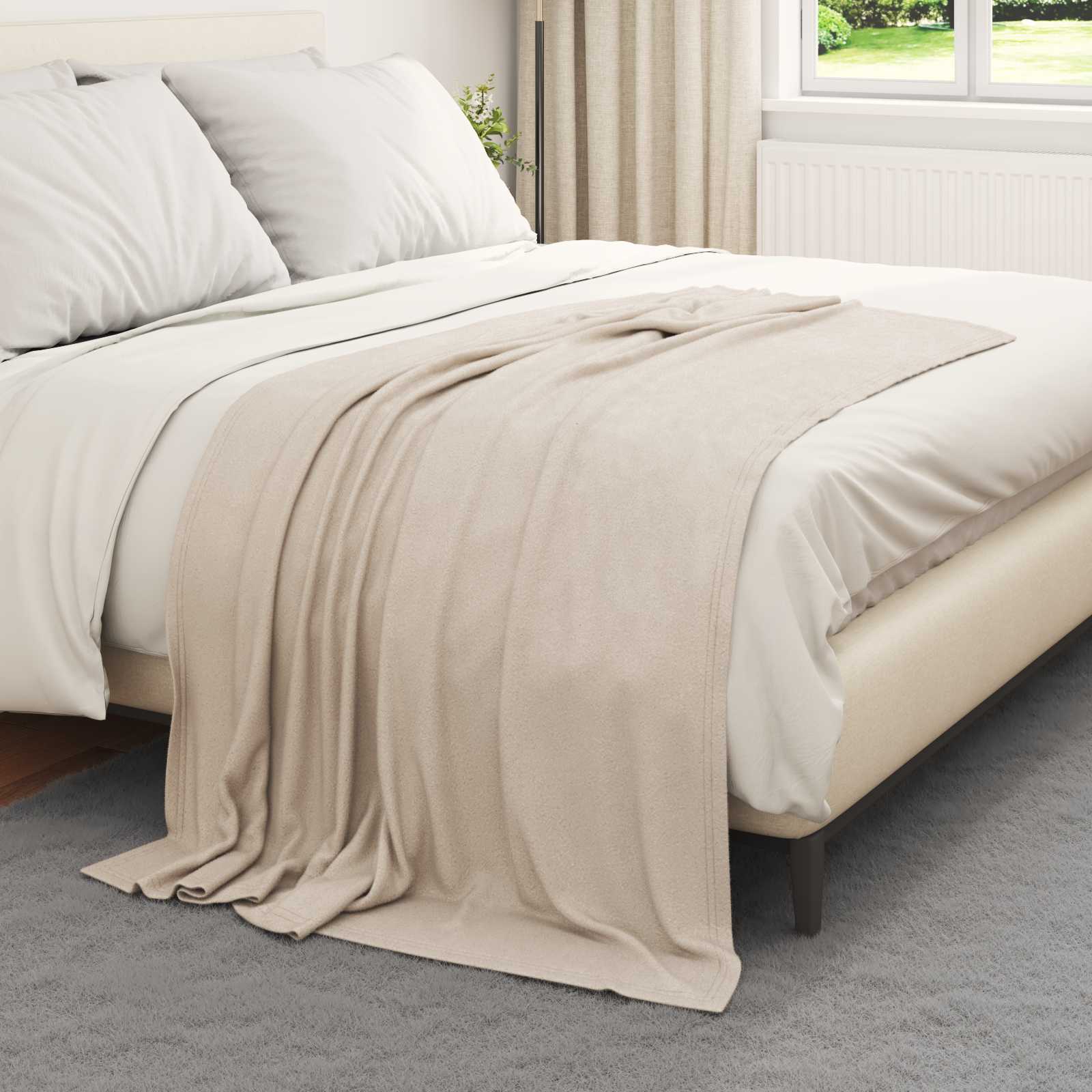 Coperte da Pile 6 pcs Beige 170 x 130 cm Panno 42017045
