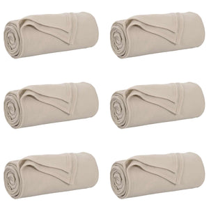 Coperte da Pile 6 pcs Beige 200 x 150 cm Panno 42017046