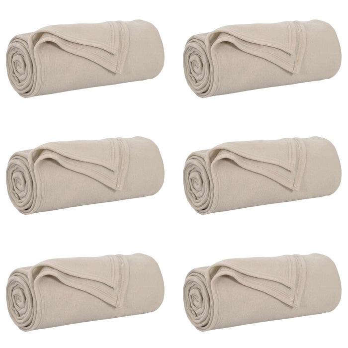 Coperte da Pile 6 pcs Beige 240 x 220 cm Panno 42017047