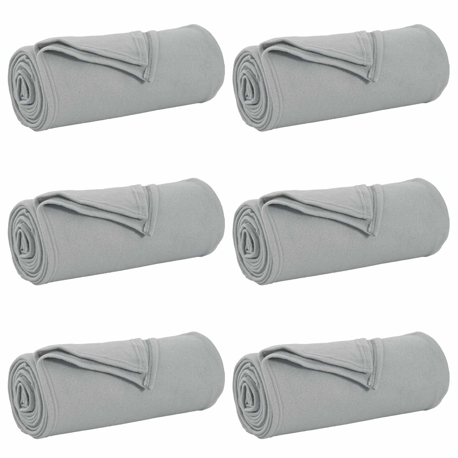 Coperte da Pile 6 pcs Grigio 270 x 240 cm Panno 42017060