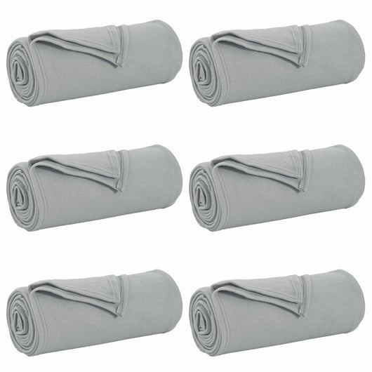 Coperte da Pile 6 pcs Grigio 270 x 240 cm Panno 42017060