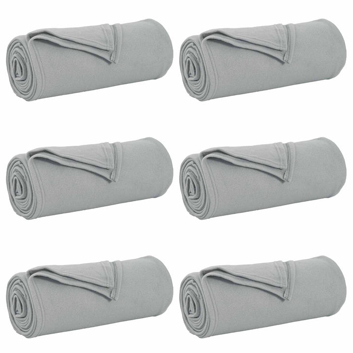Coperte da Pile 6 pcs Grigio 270 x 240 cm Panno 42017060