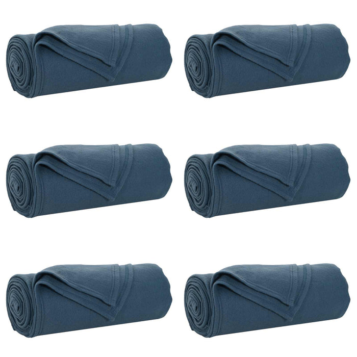 Coperte da Pile 6 pcs Blu navy 200 x 150 cm Panno 42017062