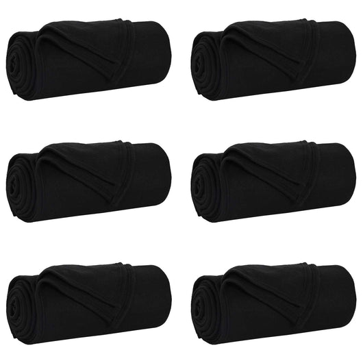 Coperte da Pile 6 pcs Nero 170 x 130 cm Panno 42017065