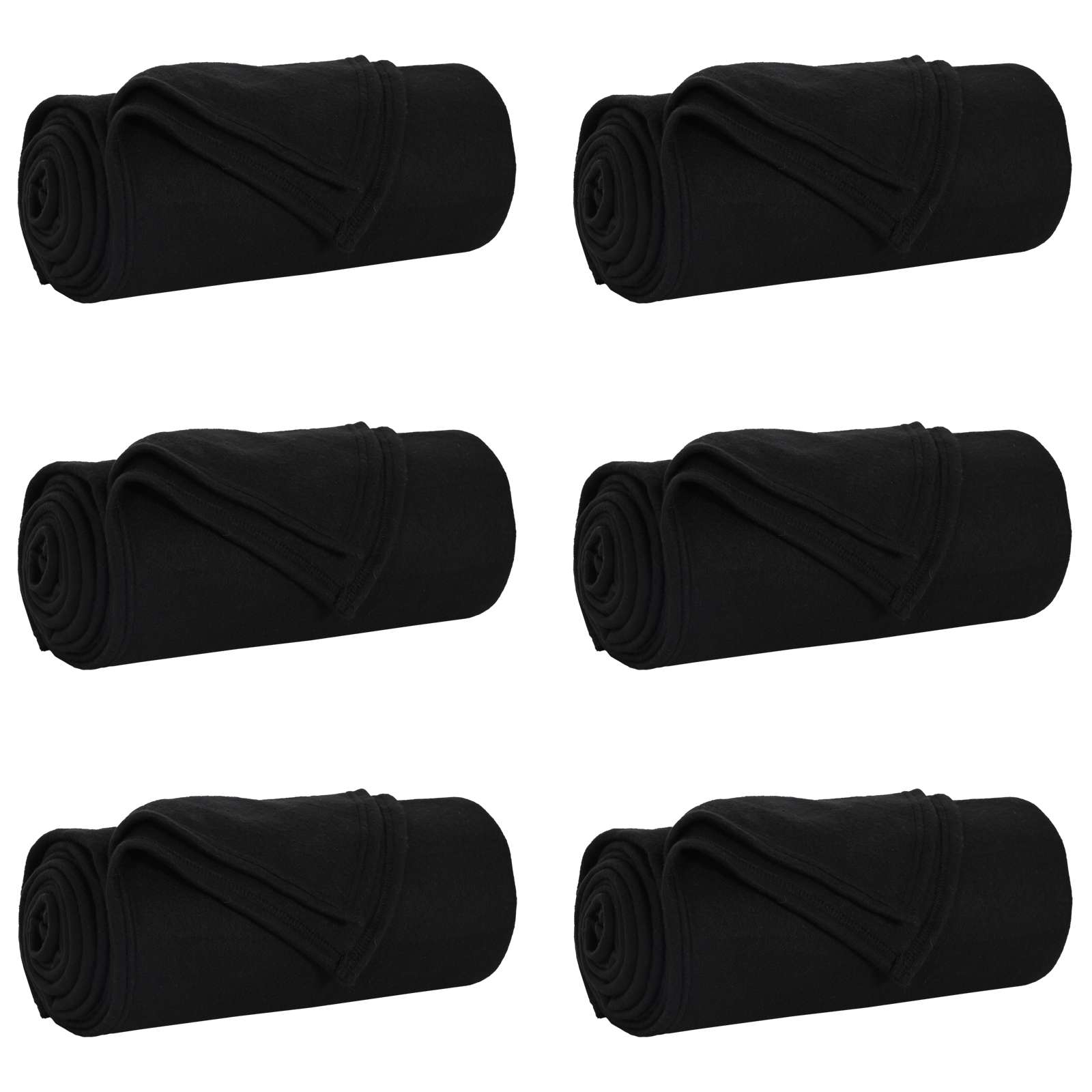 Coperte da Pile 6 pcs Nero 200 x 150 cm Panno 42017066