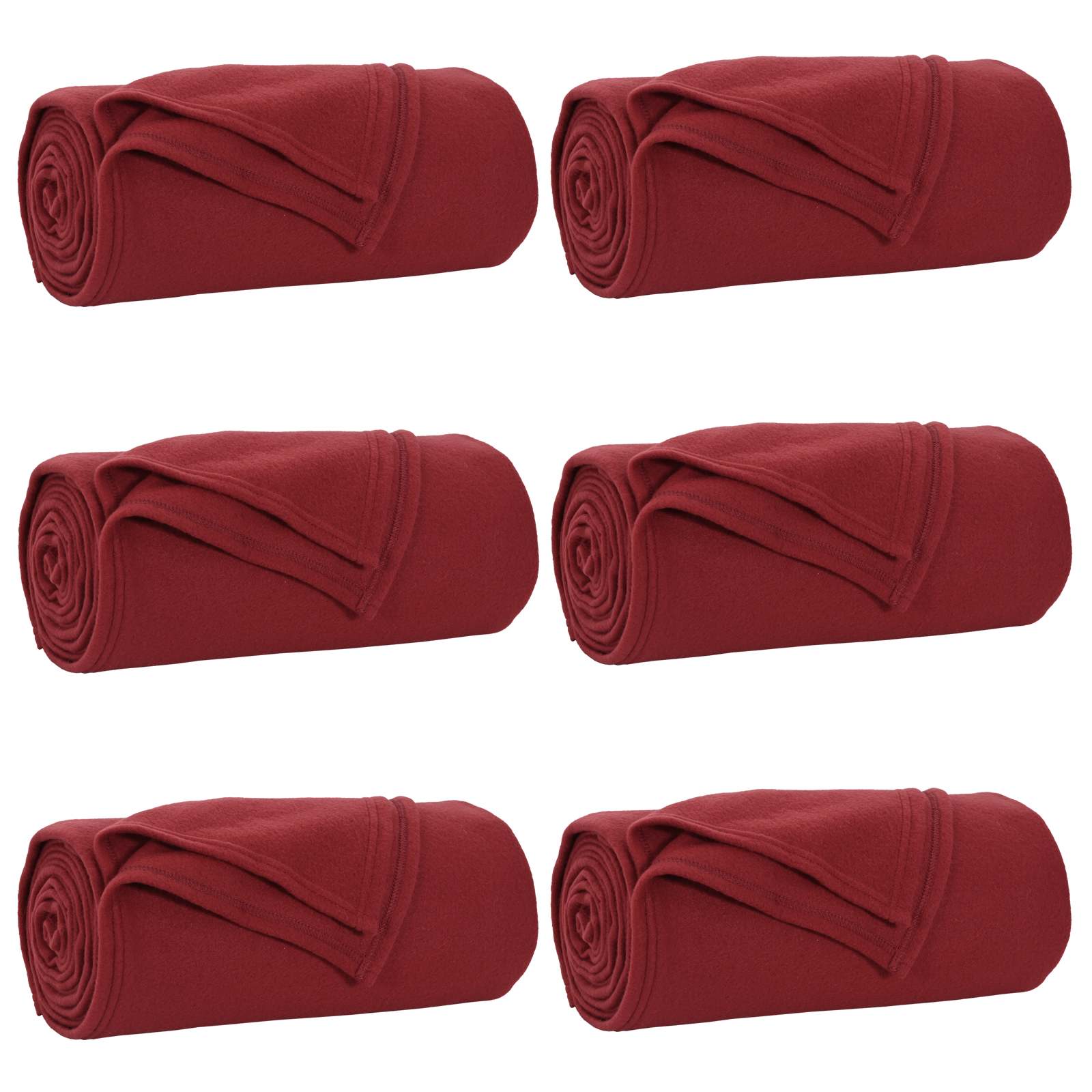 Coperte da Pile 6 pcs Rosso Bordeaux 200 x 150 cm Panno 42017070