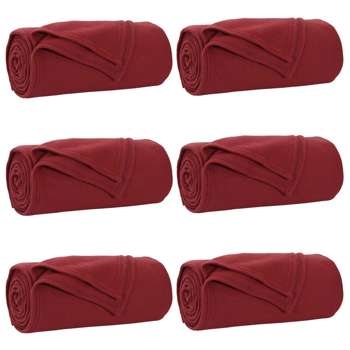 Coperte da Pile 6 pcs Rosso Bordeaux 200 x 150 cm Panno 42017070