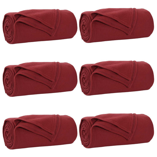 Coperte da Pile 6 pcs Rosso Bordeaux 240 x 220 cm Panno 42017071