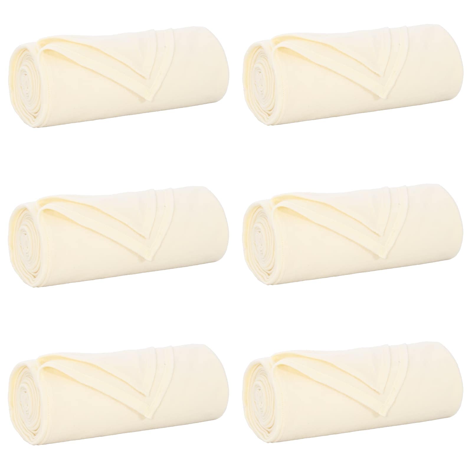 Coperte da Pile 6 pcs Crema 240 x 220 cm Panno 42017075