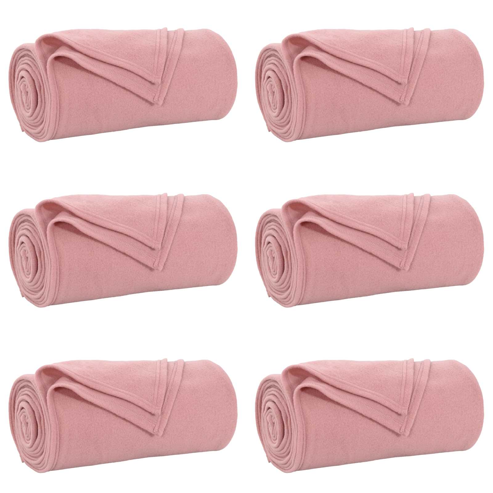 Coperte da Pile 6 pcs Rosa 240 x 220 cm Panno 42017083