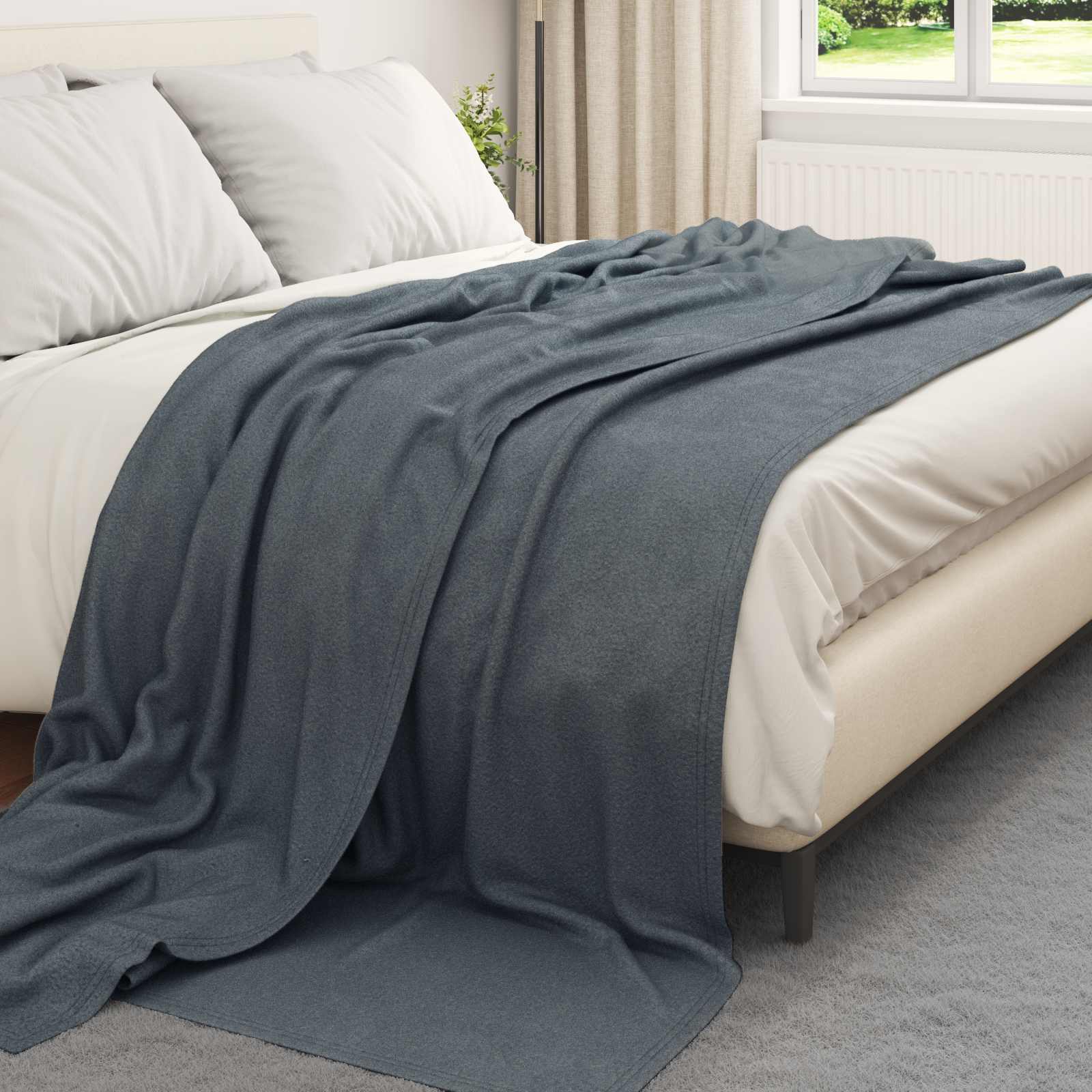 Coperte da Pile 24 pcs Grigio scuro 240 x 220 cm Panno