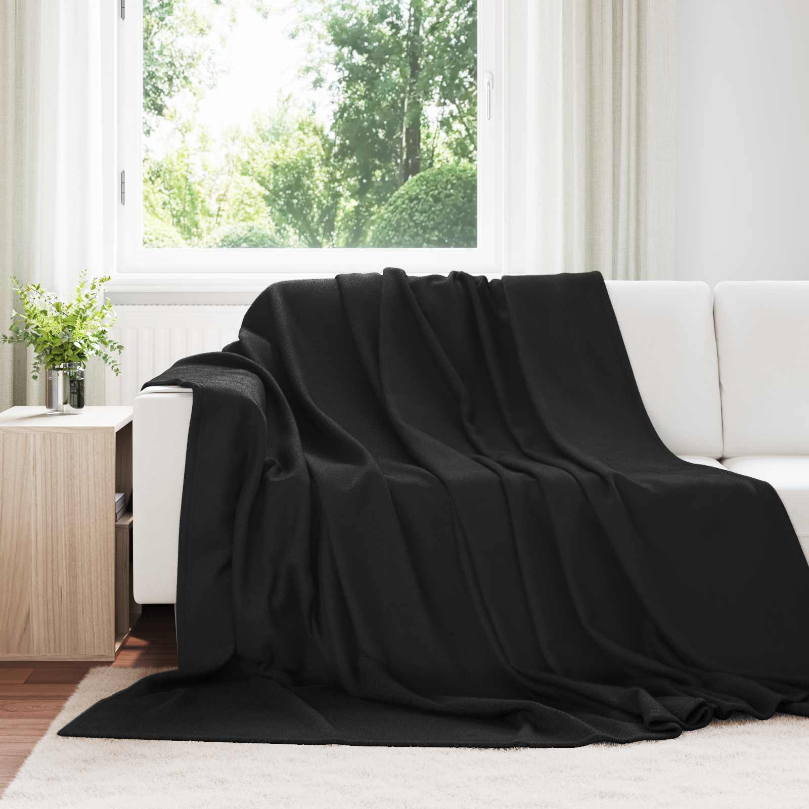 Coperte da Pile 24 pcs Nero 240 x 220 cm Panno 42017107