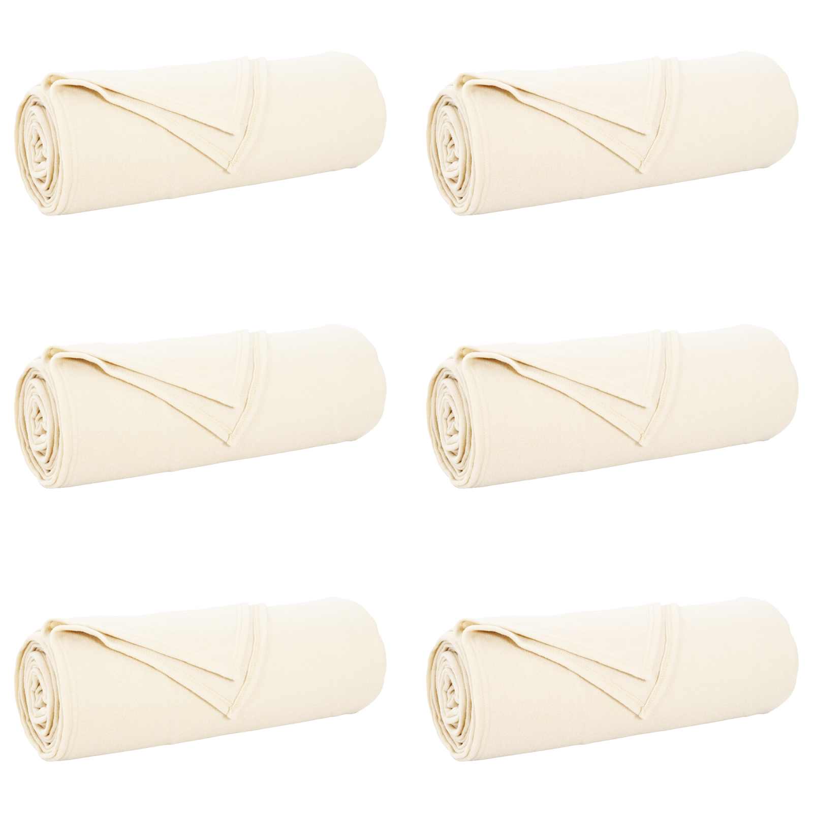 Coperte da Pile 6 pcs Crema 210 x 140 cm Panno 42017137