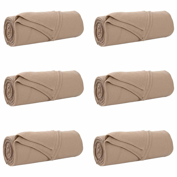 Coperte da Pile 6 pcs Cammello 350 x 270 cm Panno 42017142