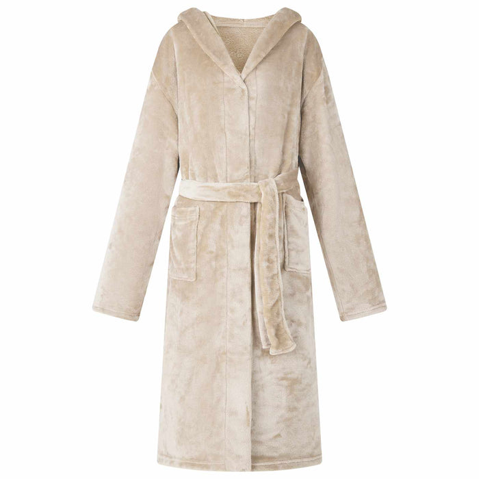 Accappatoio con Cappuccio Beige s Flanella 42017213