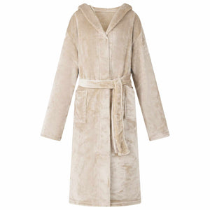 Accappatoio con Cappuccio Beige xxxl Flanella 42017218