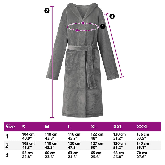 Accappatoio con Cappuccio Grigio scuro xl Flanella 42017228