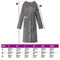 Accappatoio con Cappuccio Grigio scuro xxl Flanella 42017229