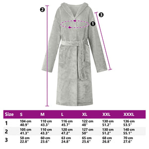 Accappatoio con Cappuccio Grigio xxxl Flanella 42017236